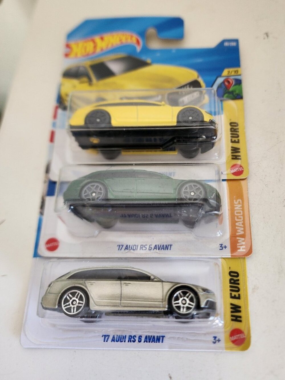 Hot Wheels 2017 AUDI RS 6 Avant HW Euro Wagons Green Yellow Gray NEW in Packages